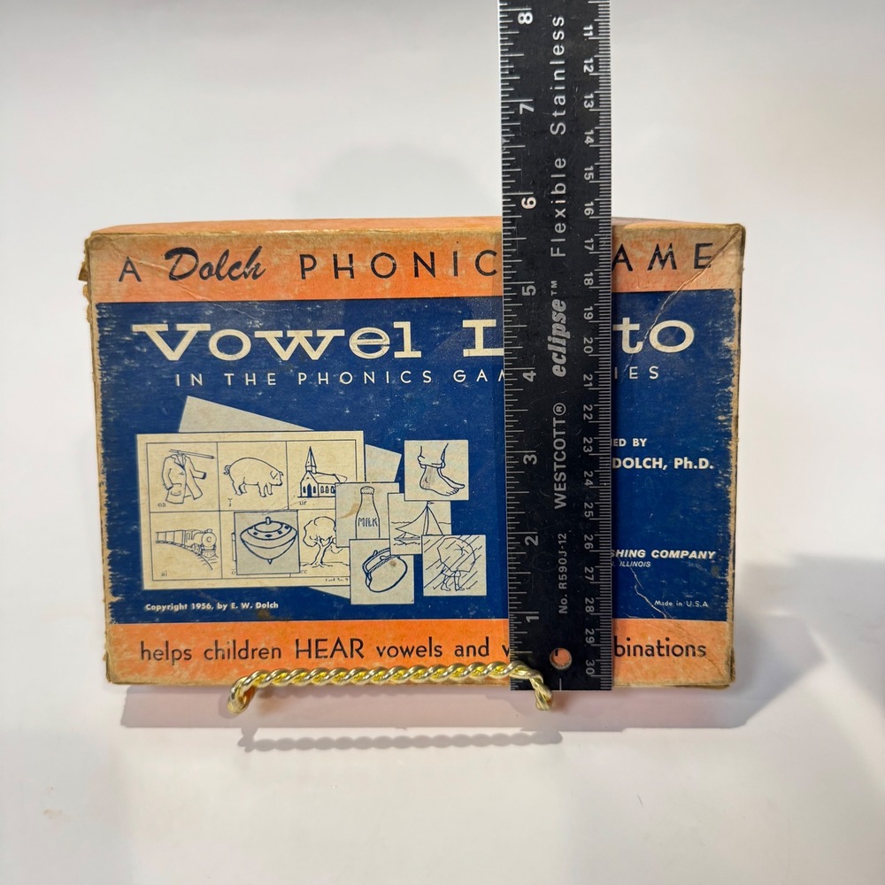 Vintage 1956 Dolch Phonics Game Vowel Lotto Edward W. Dolch Garrard Publishing - Picture 8 of 9